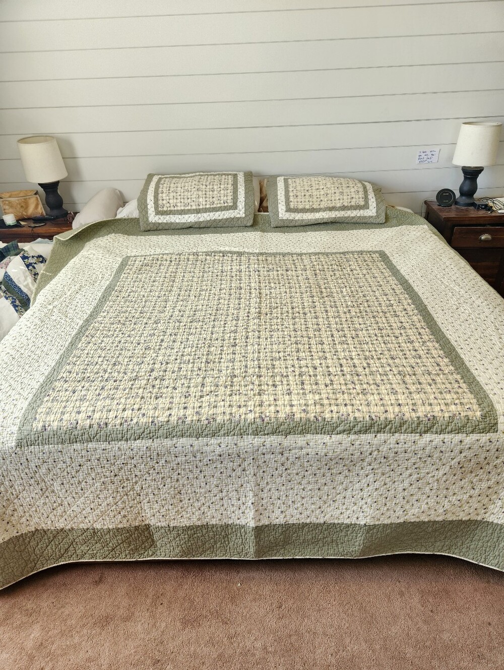 Smith & Johnson Vintage 100% Cotton Stitch Floral Quilt & Shams King Grandmacore - Picture 2 of 10
